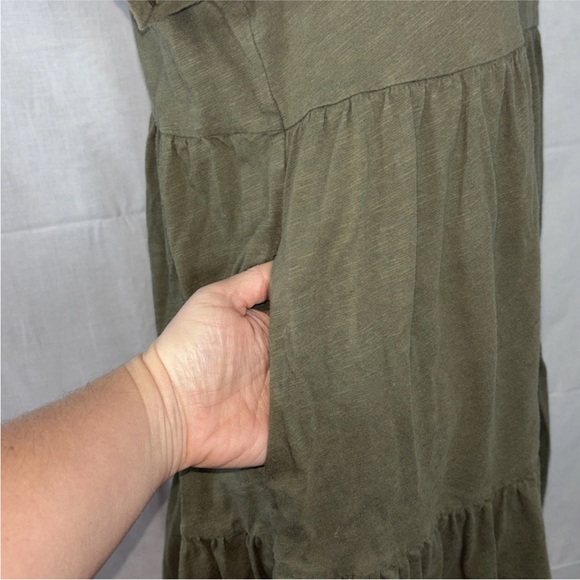 Old Navy Womens Green Tiered Babydoll Dress Small Short Sleeve - Picture 5 of 7